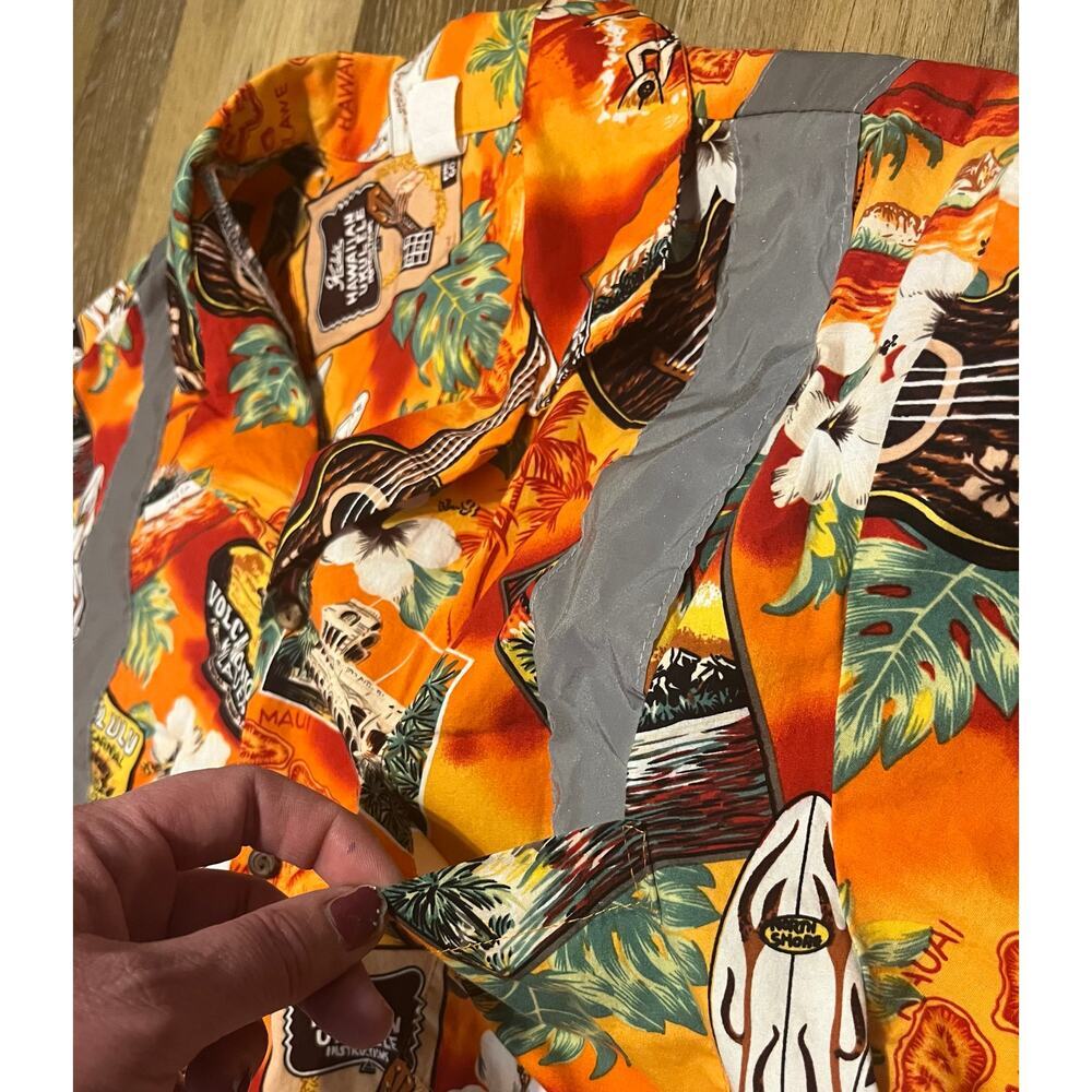 Hawaiian Fridays 2XL Reflective Hawaiian Shirt Safety Class 2 Work USA Made EUC - Picture 3 of 8